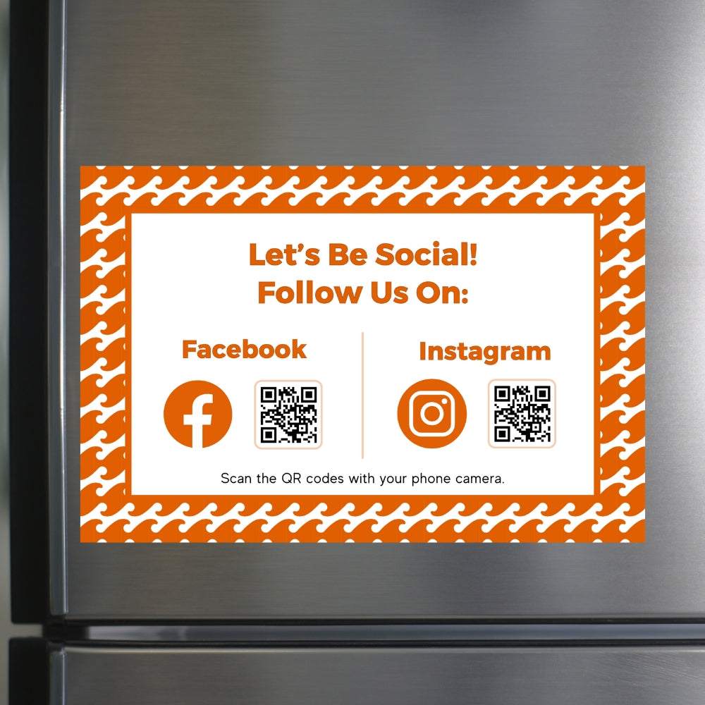 Wavy Social Media Magnets - Two Pages