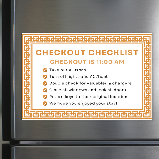 Bold Star Checkout Checklist Magnet