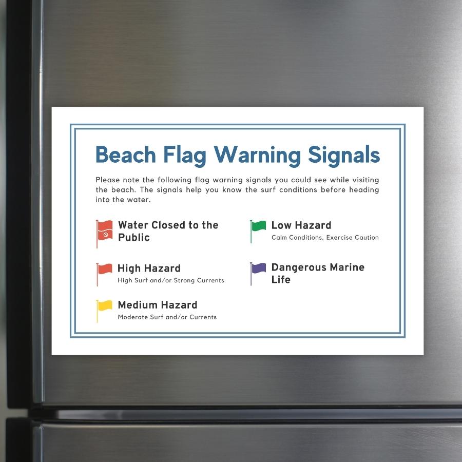 Beach Signals Beach Warning Flag Signals Magnetic Signs for Airbnb VRBO Beach House ...