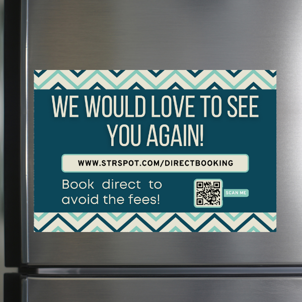 Direct Booking Sign Standout Direct Booking QR Magnets – STR Spot